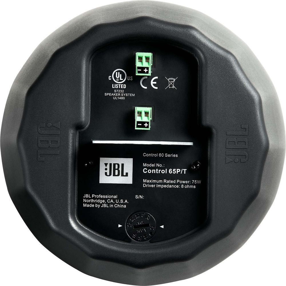 Control 65 P/T 5.25" 70V Black Pendant Speakers, Set of 8