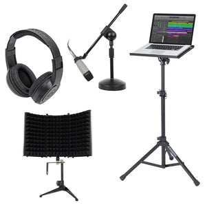 Samson C01 Studio Condenser Recording Microphone Mic+Stands+Headphones+Shield