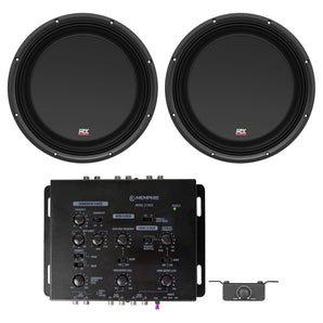 (2) MTX 3512-04S 12" 600 Watt Shallow Subwoofers Slim Subs+Memphis Crossover