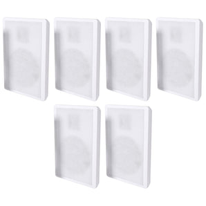 6 Rockville RockSlim White Home Theater 5.25" 240w Easy Wall Mount Slim Speakers