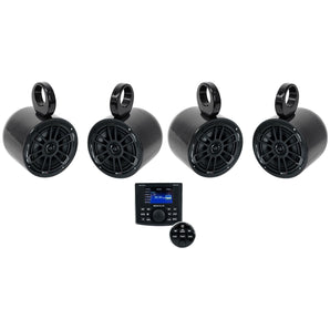 Rockville RGHR-ZA 4 Zone Marine Bluetooth Stereo+(4) MB QUART Wakeboard Speakers