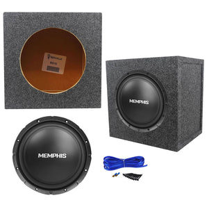 Memphis Audio SRX1040 10" 400w SRX 4 Ohm Car Subwoofer+Sealed Sub Box Enclosure