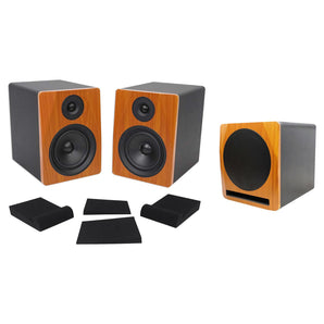 (2) Rockville APM6C 6.5" Powered Studio Monitors+Active 10" Subwoofer+Foam Pads