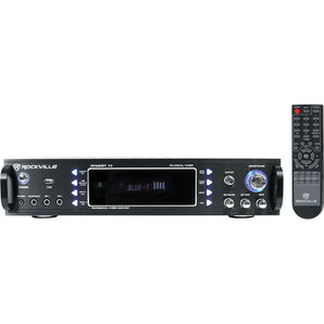 Karaoke Bluetooth Amp/Mixer+(4) 8" Black Ceiling Speakers+(2) Microphones