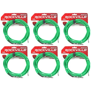 6 Rockville RCGT20G 20'  1/4" TS to 1/4'' TS Guitar/Instrument Cable