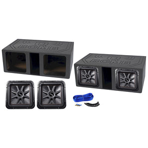 2) KICKER 45L7R122 12" 1200w L7R Subwoofers, Solo-Baric+Vented Bedlined Sub Box