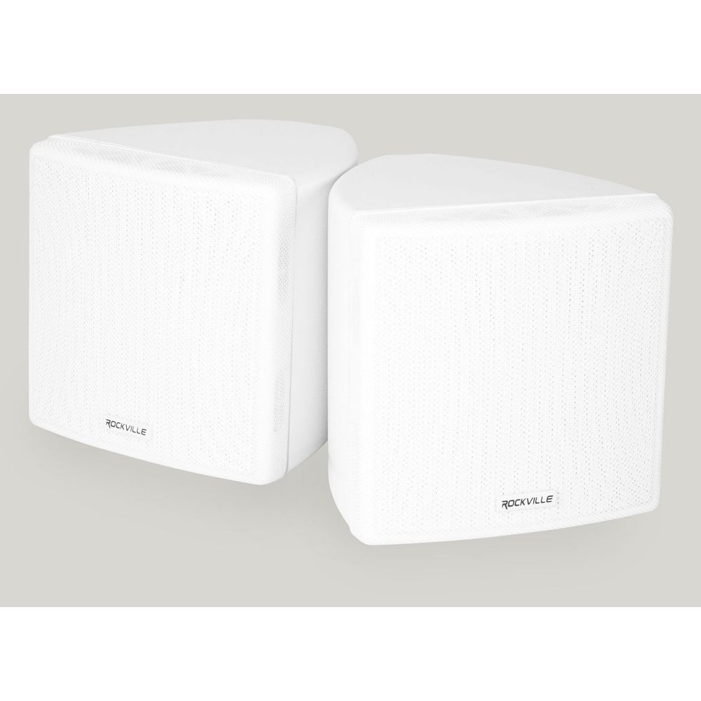 Commercial Amplifier + (4) White Cube Speakers + Subwoofer