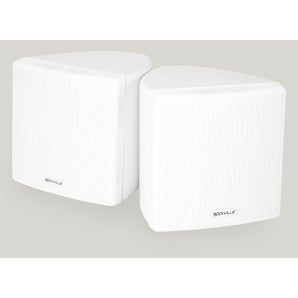 Cube by Rockville Pair of 3.5" White Home Theater Wall Speakers+Swivel Brackets