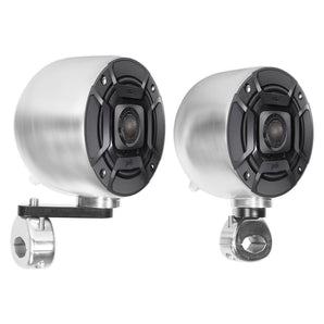 (2) Polk Audio DB402 4" Chrome 270w Marine Tower Handlebar Speakers