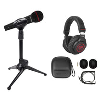 PRO‑M50 SR Headphones + RMIC‑SR Microphone + Desktop Stand Bundle