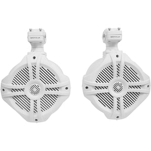 (4) Rockville RWB70W White 6.5" 250w Marine Wakeboard 360° Swivel Tower Speakers