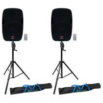 BPA15 15" Speakers 2-Pack + Crank-Up Stands Bundle