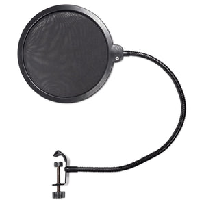 Rockville RockPop Double Screen Recording Mic Pop Filter w/Metal Gooseneck Clamp