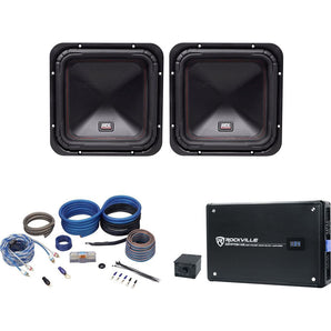 (2) MTX S6510-44 10" 1000 Watt RMS Car Subwoofers+Mono Amplifier+Copper Amp Kit