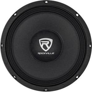 4) Rockville RM108PRO 10" 2400 Watt 8-Ohm SPL Car Midrange Mid-Bass Pro Speakers