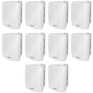 10 Rockville WET-5W 70V 5.25" IPX55 White Commercial Indoor/Outdoor Wall Speakers