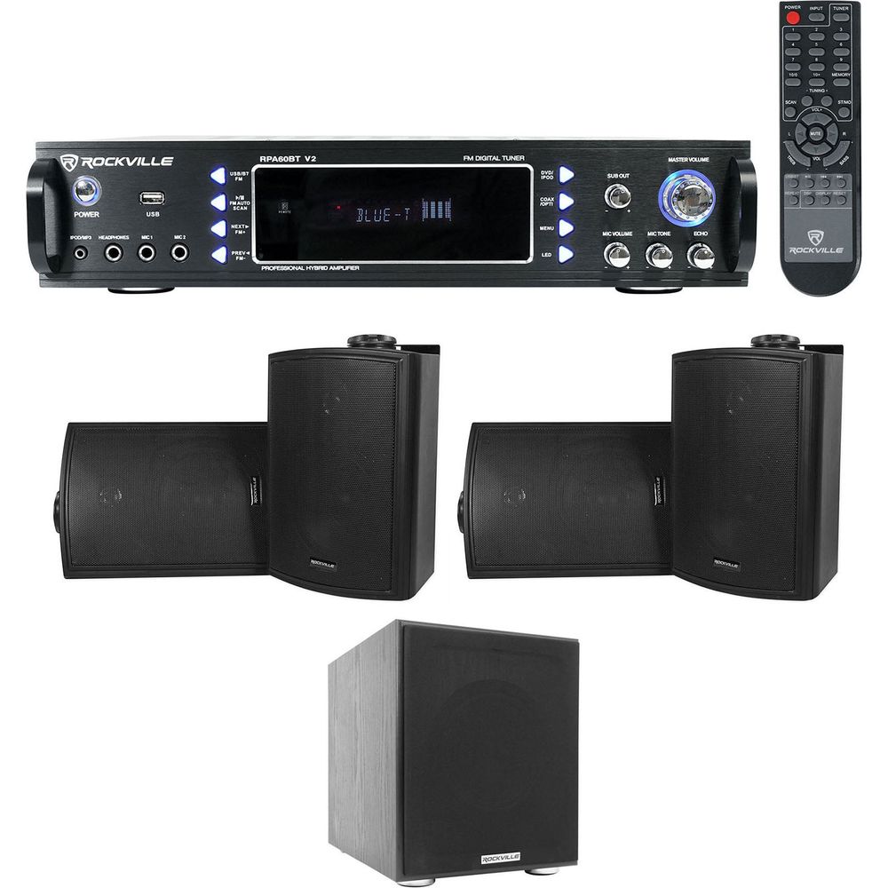 HP5S-8 Black 4-Pack + Rock Shaker 8 Sub Bundle
