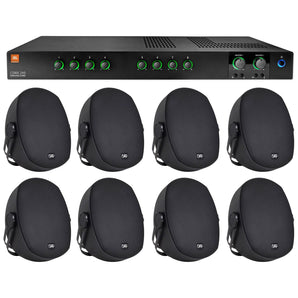 JBL CSMA240 Commercial/Restaurant 2x40w Amplifier 4/8ohm/70/100V+(8) 8" Speakers