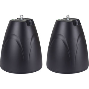 (2) Rockville PEN-65T Black 6.5" 70V Hanging Pendant Speakers For Restaurant/Bar