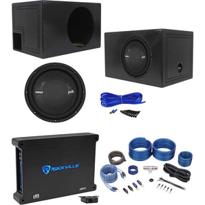 Polk Audio MM 1242 DVC 12” 1260w Subwoofer Sub+Vented Box+Mono Amplifier+Amp Kit