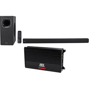 MTX THUNDER1000.1 1000 Watt RMS Mono Class D 1-Ohm Amplifier + Rockbar Soundbar