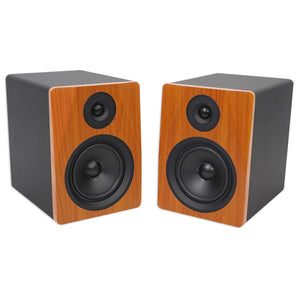 2) Rockville APM6C 6.5" 350w Powered Studio Monitors+Stands+Pads+Headphones+Mic