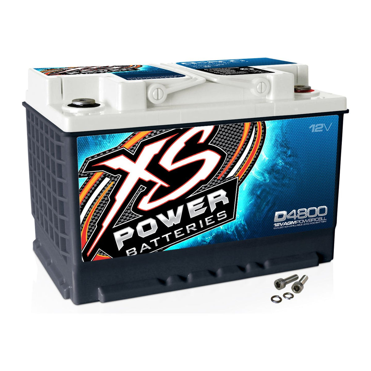 XS Power D4800 3000 Amp 12V Group 48 Car Audio Sealed Battery+Power/Ground Wires