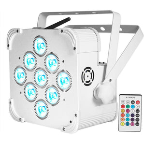 10 Rockville BEST PAR 60 White Rechargeable Wash Up-Lights Wireless DMX+RGBWA+UV