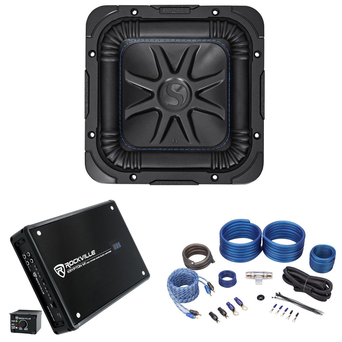 L7S82 8" Solo-Baric Subwoofer + KRYPTON-M1 Amplifier + Wiring Kit