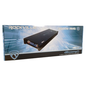 Rockville dBcomp5 Competition Mono Car Audio Amplifier 3500w RMS+Copper Amp Kit