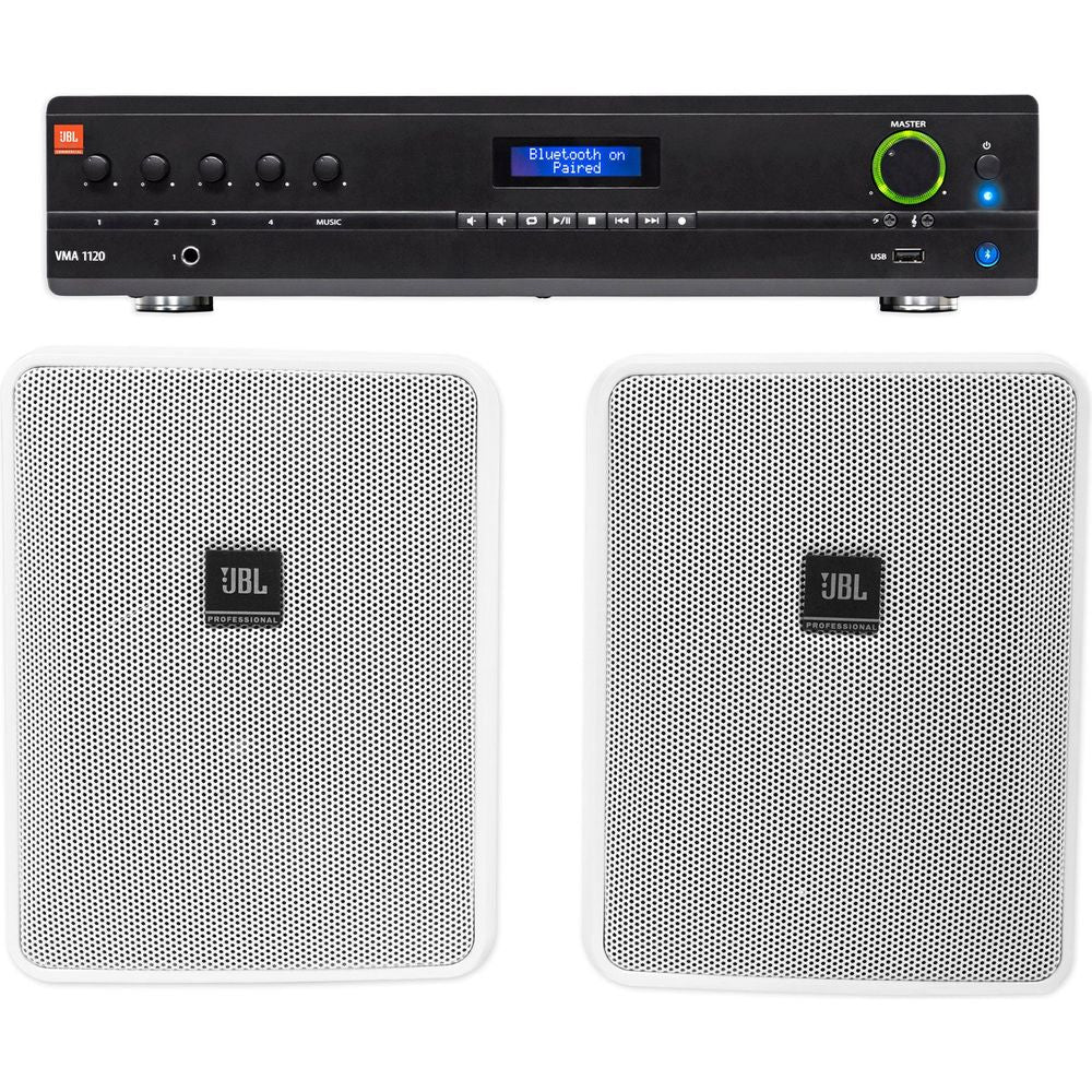 VMA1120 Amplifier + (2) JBL Control 25-1 5.25" White Speakers