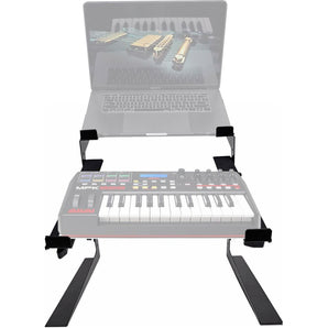 Rockville Dual Shelf Laptop+Controller Stand for Akai MPK225 Keyboard