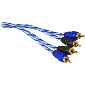 (2) Rockville RTR122 12 Foot 2 Channel Twisted Pair Car RCA Cables, 100% Copper