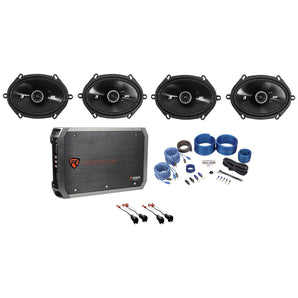 Kicker 6x8" Speaker Replacement Kit+ 4-Ch Amp For 2008-10 Ford F-250/350/450/550