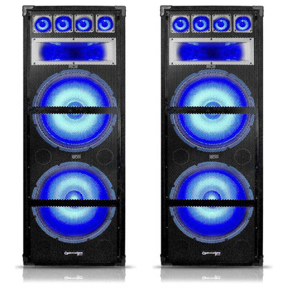 (2) VRTX215LED Dual 15" 7-Way 3600W Passive Speaker Cabinets w/LED