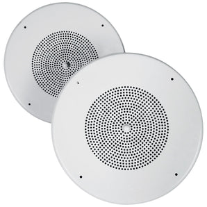 (8) Rockville MC80 Metal 8" 70 Volt Commercial Background PA Ceiling Speakers
