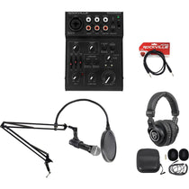 1-Person Podcast Podcasting Recording Kit w/Mic+Boom+Headphones