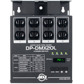 American DJ ADJ DP-DMX20L Portable 4-Channel Universal DMX Dimmer/Switch Pack