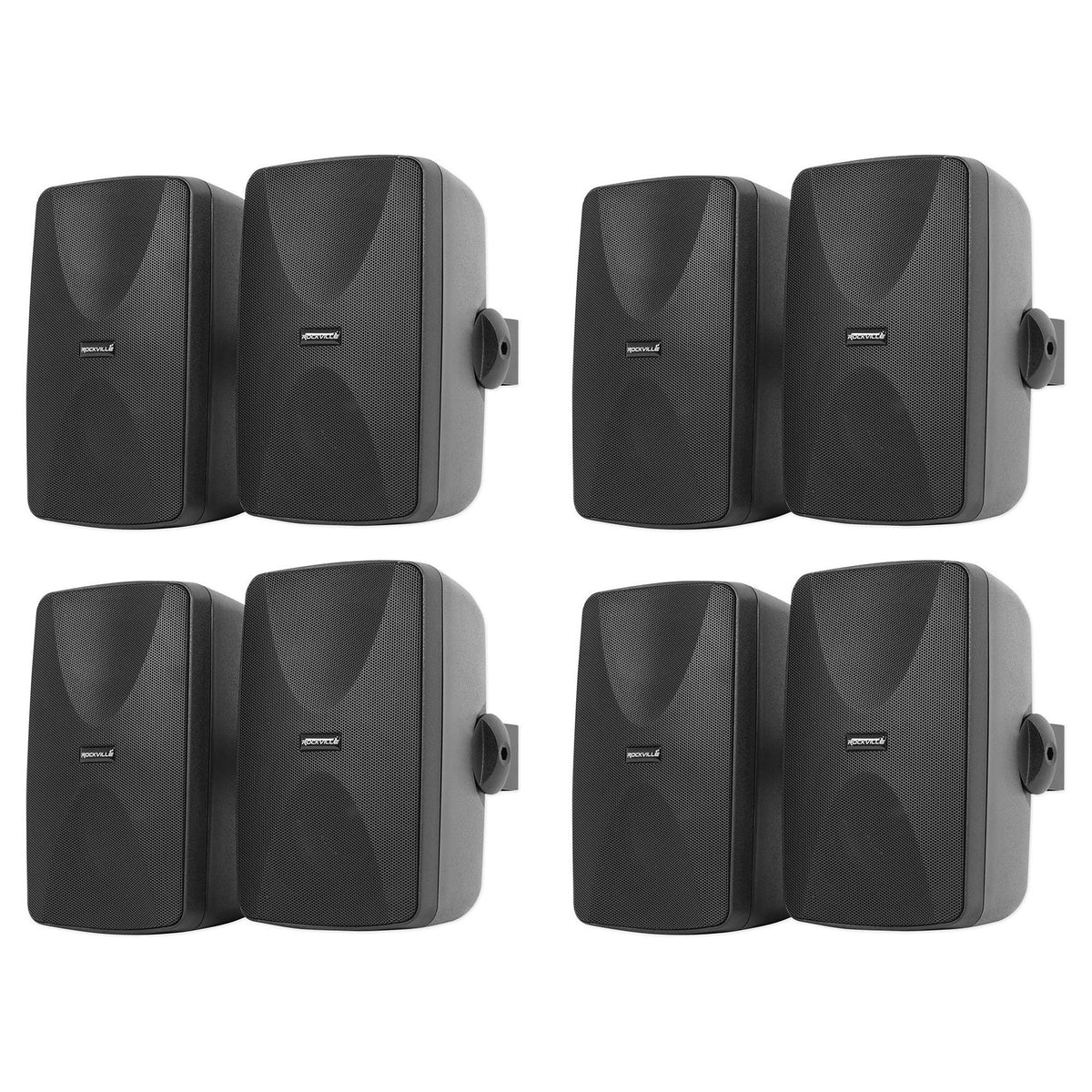 (8) WET-7020B Black 5.25" Swivel Multi Room Home Audio Wall Speakers