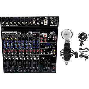 Peavey PV 14AT PV14AT Mixer,8 mic in,USB,Compressor/Effects+Bluetooth+Studio Mic