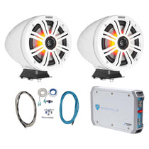 KMFC65W 6.5" White Marine Speakers, Amplifier & Wire Kit