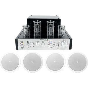 (4) JBL 6.5" 150 Watt In-Ceiling Speakers+Tube Amplifier Home Theater Receiver