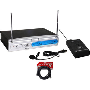 Peavey PV-1 U1 BL 906.00 Mhz UHF Wireless Lavalier Microphone System+XLR Cable
