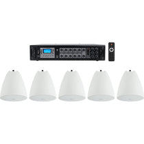 6-Zone Amplifier Amp+5) White Pendant Speakers For Restaurant/Bar/Cafe