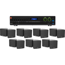 VMA2120 2-Channel Amplifier + (14) Cube 70V Black Speakers