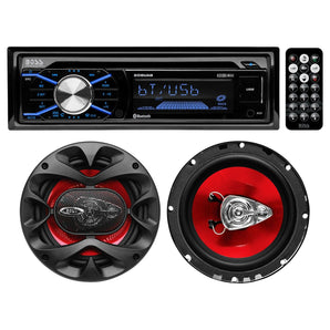 Boss 508UAB 1-DIN Car CD/MP3 Player Receiver w/Bluetooth/USB+(2) 6.5" Speakers