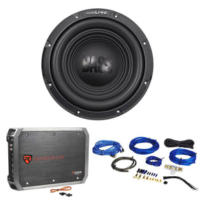 Alpine W10S4 10" 750 Watt 4-Ohm Car Audio Subwoofer+2-Channel Amplifier+Amp Kit