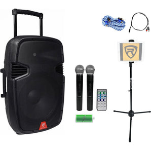 Rockville Bluetooth 15" Rechargable iPad/iPhone/Laptop/Tablet Pro Karaoke System