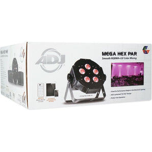 American DJ ADJ MEGA HEX PAR Can RGBWA+UV Slim LED Wash Light Up-Light+Speaker