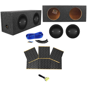 (2) Polk Audio MM1042DVC 10” 2400w Subwoofers+Sealed Sub Box Enclosure+Rockmat